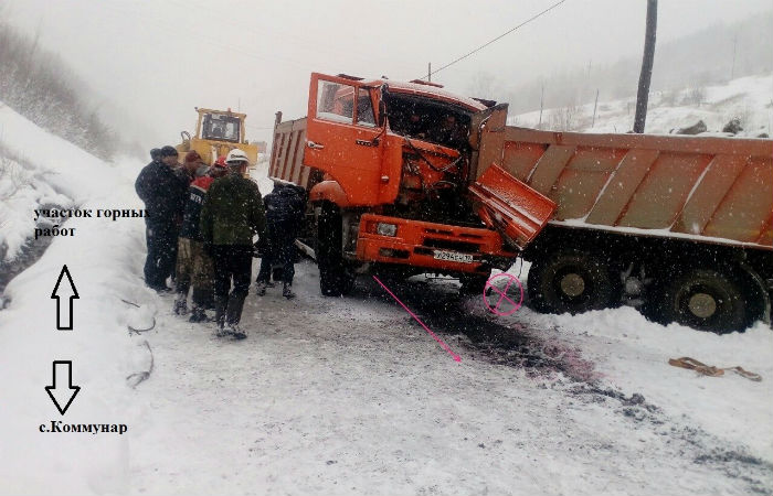 В Хакасии столкнулись два КАМАЗа 