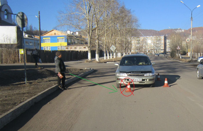 В Сорске автоледи не заметила перебегавшую дорогу пенисонерку