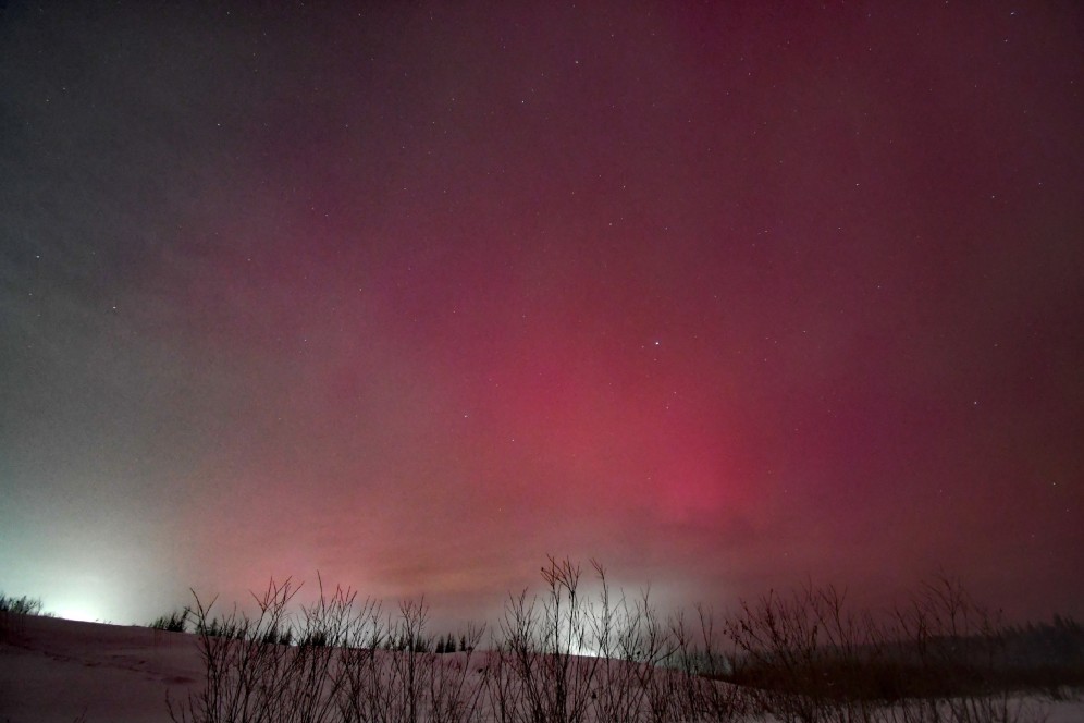 В Красноярском крае вспыхнуло "марсианское" северное сияние (фото)