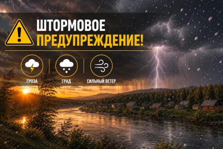 Хакасию накроют проливные дожди и грозы: порывы ветра до 25 м/с ожидаются 22–24 июля