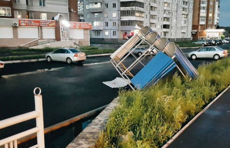 В Абакане ураган повалил деревья и оставил людей без света