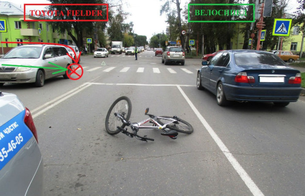 В Абакане водитель сбил несовершеннолетнюю велосипедистку на "зебре"