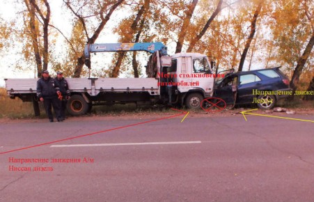 В Хакасии грузовик на встречке столкнулся «Лексусом»