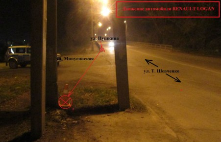 В Абакане водитель врезался в столб, пострадали двое детей