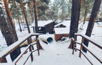 В Хакасии самую длинную горку строят на берегу Енисея