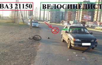 В Абакане у велосипедиста не получилось проскочить перед "Жигулями"