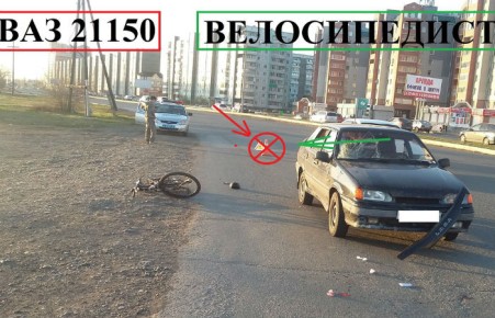 В Абакане у велосипедиста не получилось проскочить перед "Жигулями"