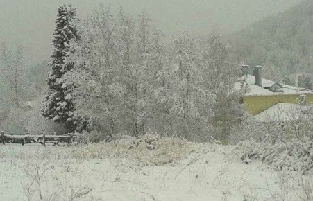 В нескольких районах Хакасии выпал снег