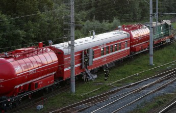 14 пожарных поездов Красноярской ЖД перешли в режим повышенной готовности